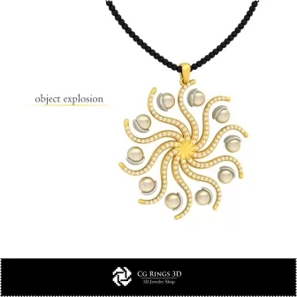 珍珠 3D CAD 吊坠，家居，珠宝 3D CAD，吊坠 3D CAD，3D 珍珠吊坠