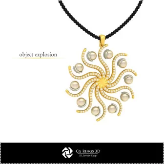 珍珠 3D CAD 吊坠，家居，珠宝 3D CAD，吊坠 3D CAD，3D 珍珠吊坠