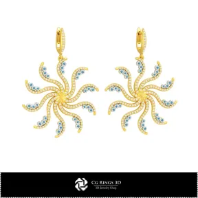 Orecchini CAD 3D Casa, Gioielli CAD 3D, Orecchini CAD 3D, Orecchini con Diamanti 3D, Orecchini con Perle 3D