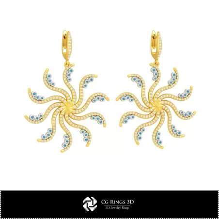 3D-CAD-Ohrringe Zuhause, Schmuck 3D-CAD, Ohrringe 3D-CAD, 3D-Diamantohrringe, 3D-Perlenohrringe