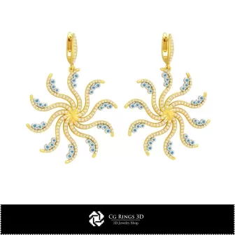 3D-CAD-Ohrringe Zuhause, Schmuck 3D-CAD, Ohrringe 3D-CAD, 3D-Diamantohrringe, 3D-Perlenohrringe