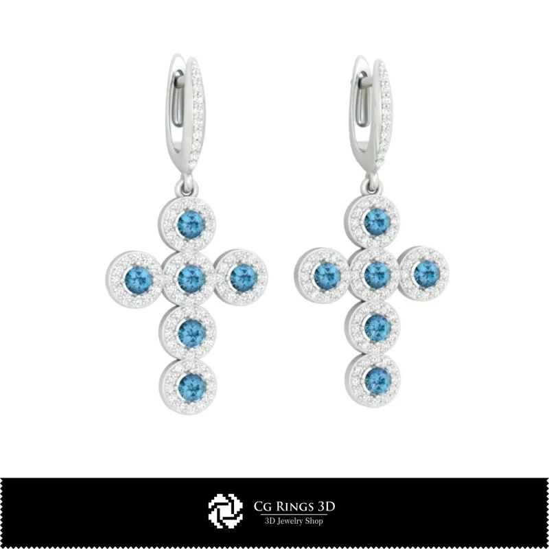 Boucles d'oreilles religieuses 3D CAO