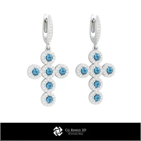 Boucles d'oreilles religieuses 3D CAO pour la maison, bijoux 3D CAO, boucles d'oreilles 3D CAO, boucles d'oreilles diamant 3D