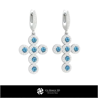 Boucles d'oreilles religieuses 3D CAO pour la maison, bijoux 3D CAO, boucles d'oreilles 3D CAO, boucles d'oreilles diamant 3D