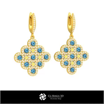 Cercei CAD 3D pentru casă, Bijuterii CAD 3D, Cercei CAD 3D, Cercei cu diamante 3D