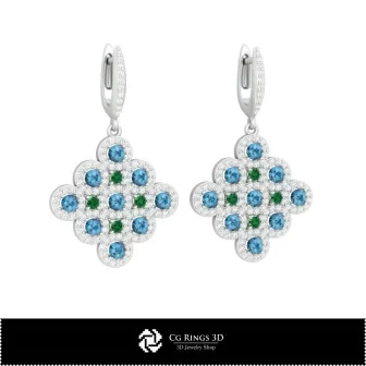 3D CAD Earrings Home, Bijoux 3D CAO, Boucles D'oreilles 3D CAO, Boucles D'oreilles Diamant 3D