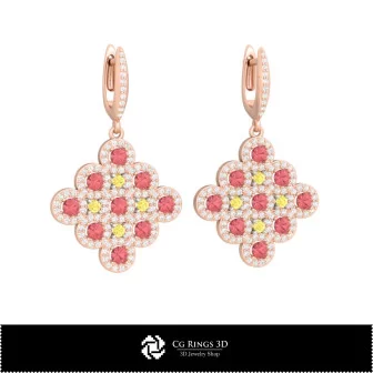 3D-CAD-Ohrringe Heim, Schmuck 3D-CAD, Ohrringe 3D-CAD, 3D-Diamantohrringe