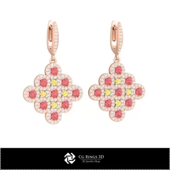 Boucles d'oreilles CAO 3D, Bijoux CAO 3D, Boucles d'oreilles CAO 3D, Boucles d'oreilles diamant 3D