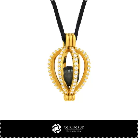 Pendentif 3D DAO avec Perle Maison, Bijoux DAO 3D, Pendentifs DAO 3D, Pendentifs 3D Médaillon, Pendentifs Perle 3D