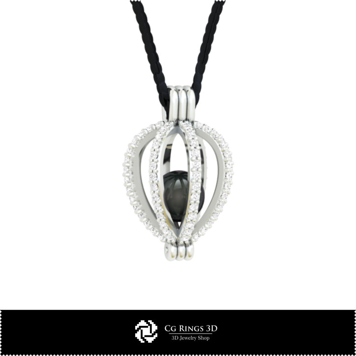 3D CAD Pendant with Pearl