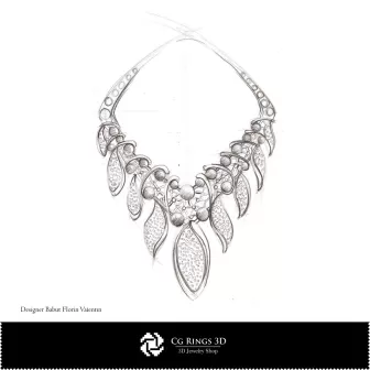 Schizzo di collana - Concetto di design di gioielli Schizzi di gioielli