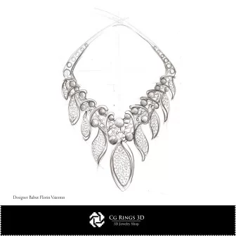 Schizzo di collana - Concetto di design di gioielli Schizzi di gioielli