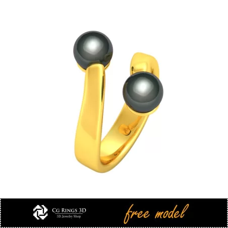 3D CAD Ring with Pearls-Free 3D Model Home, Jewelry 3D CAD, Free 3D Jewelry, Rings 3D CAD , Pearl Rings 3D, Free 3D Rings 