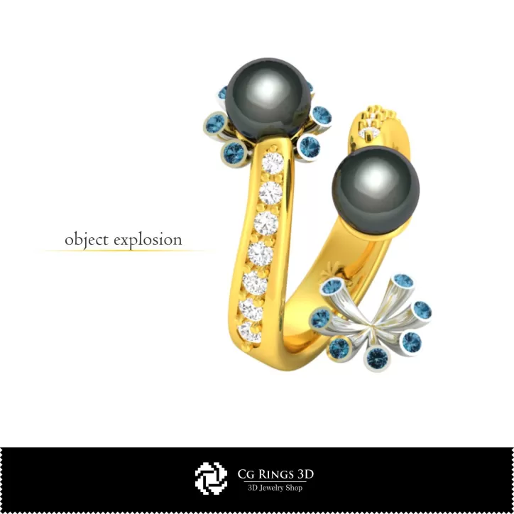 Bague avec perles - Bijoux 3D CAO Bague avec perles - Bijoux 3D CAO