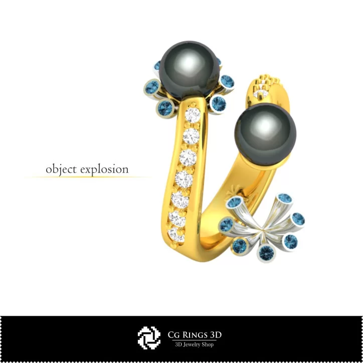 Ring with Pearls - Jewelry 3D CAD