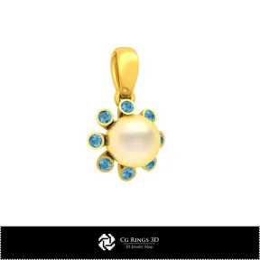 3D CAD Pendant with Pearl Home,  Jewelry 3D CAD, Pendants 3D CAD , 3D Pearl Pendants