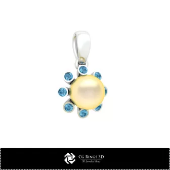 3D CAD Pendant with Pearl Home, Jewelry 3D CAD, Pendants 3D CAD , 3D Pearl Pendants