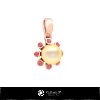 3D CAD Pendant with Pearl Home, Jewelry 3D CAD, Pendants 3D CAD , 3D Pearl Pendants