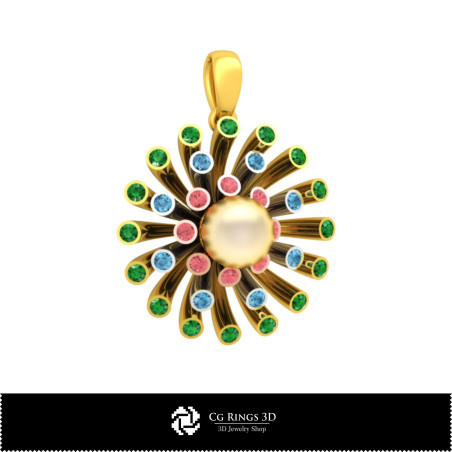 3D CAD Pendant with Pearl Home, Bijoux 3D CAO, Pendentifs 3D CAO, Pendentifs  de Perles 3D