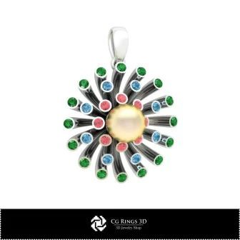 3D CAD Pendant with Pearl Home, Bijoux 3D CAO, Pendentifs 3D CAO, Pendentifs de Perles 3D