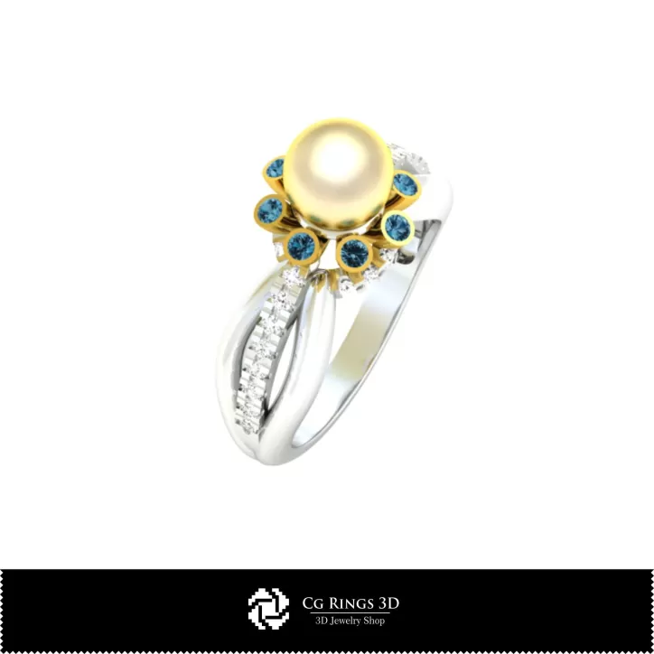 Bague à perle - Bijoux CAO 3D