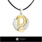 3D CAD Pearl Pendant with Letter D