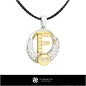 Pendente a perla 3D CAD con lettera F