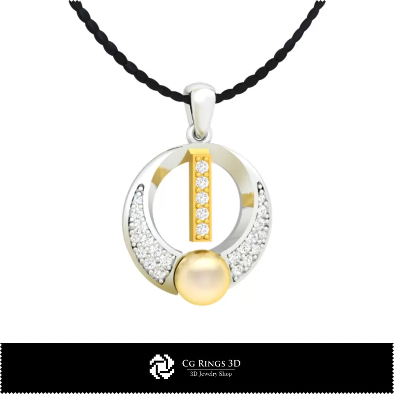 Pendentif perle 3D CAO avec la lettre I