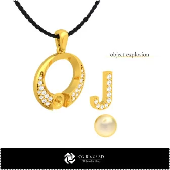 Pendentif perle 3D CAO avec lettre J Accueil, Bijoux 3D CAO, Pendentifs 3D CAO, Pendentifs lettre 3D, Pendentifs perle 3D