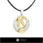 3D CAD Pearl Pendant with Letter K