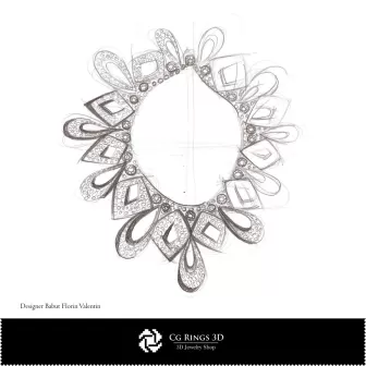 Boceto de collar - Concepto de diseño de joyería Bocetos de joyería