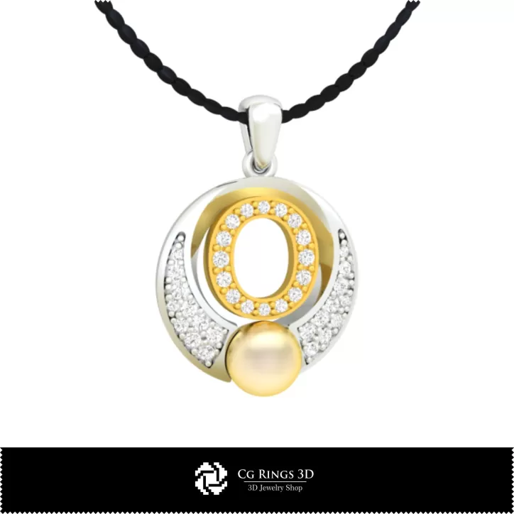 Pendentif perle 3D DAO avec lettre O Pendentif perle 3D DAO avec lettre O