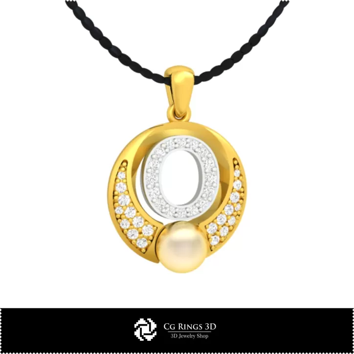 Pendentif perle 3D DAO avec lettre O Pendentif perle 3D DAO avec lettre O