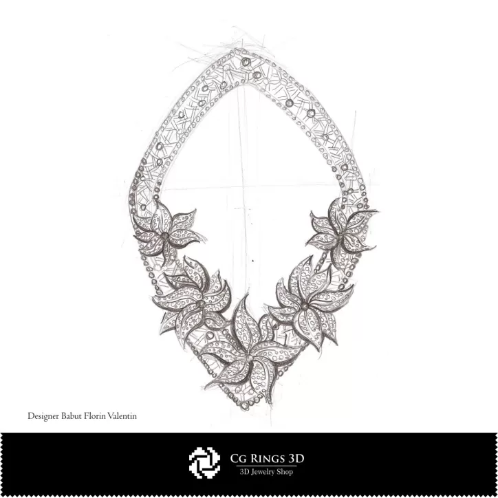 Boceto de Collar - Concepto de Diseño de Joyería
