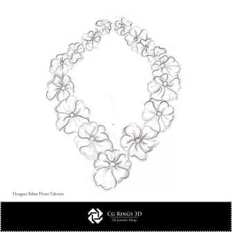 Boceto de collar - Concepto de diseño de joyería, bocetos de joyería