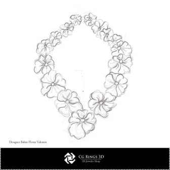 Boceto de collar - Concepto de diseño de joyería, bocetos de joyería