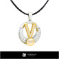 3D CAD Pearl Pendant with Letter V