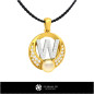 3D CAD Pearl Pendant with Letter W