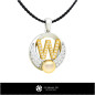 3D CAD Pearl Pendant with Letter W