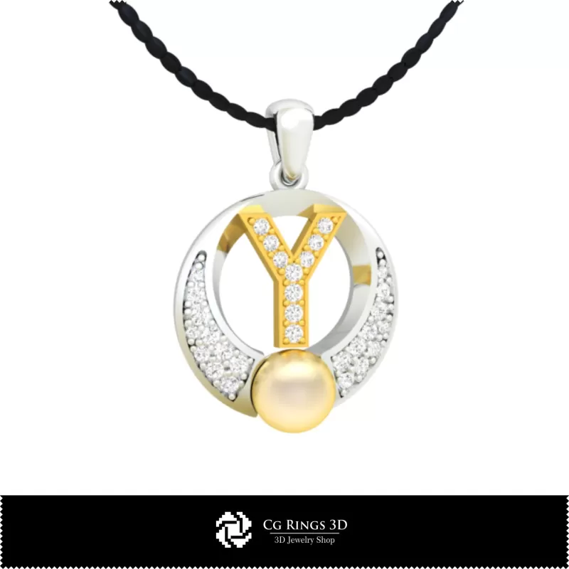 Pendentif perle 3D CAO avec lettre Y Pendentif perle 3D CAO avec lettre Y