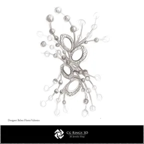 Boceto de broche-Diseño de joyería para el hogar, Bocetos de joyería