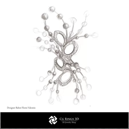 Boceto de broche-Diseño de joyería para el hogar, Bocetos de joyería