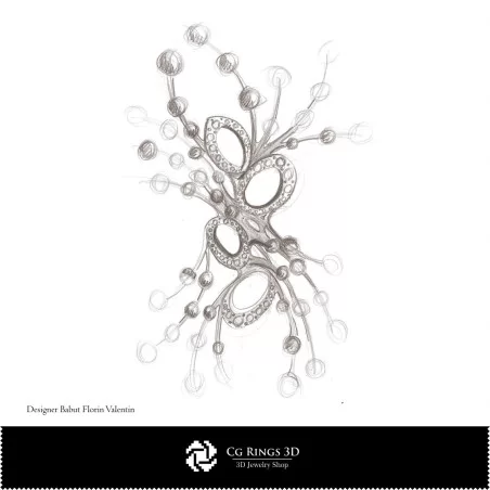 Boceto de broche-Diseño de joyería para el hogar, Bocetos de joyería