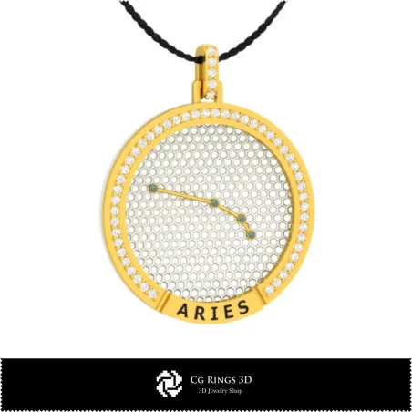 3D CAD Aries Zodiac Constellation Pendant Home, Bijuterii 3D , Pandative 3D CAD, Pandativ cu Zodii 3D