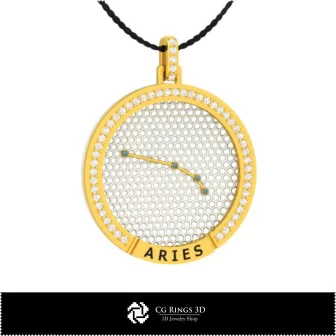 3D CAD Aries Zodiac Constellation Pendant Home, Bijoux 3D CAO, Pendentifs 3D CAO, Pendentifs du Zodiaque 3D