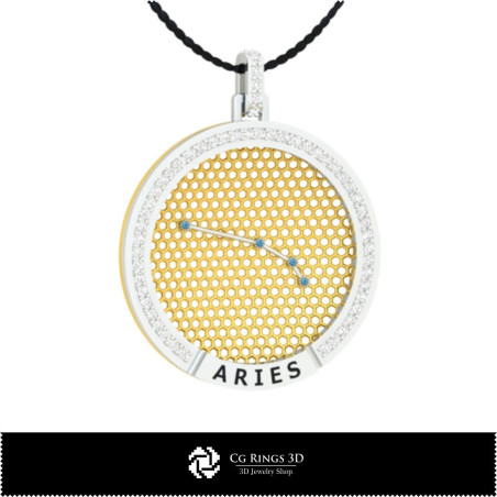 3D CAD Aries Zodiac Constellation Pendant