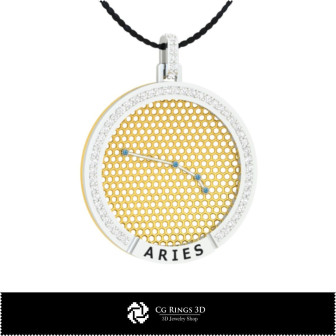 3D CAD Aries Zodiac Constellation Pendant Home, Bijuterii 3D , Pandative 3D CAD, Pandativ cu Zodii 3D