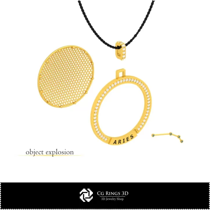 3D CAD Aries Zodiac Constellation Pendant 3D CAD Aries Zodiac Constellation Pendant