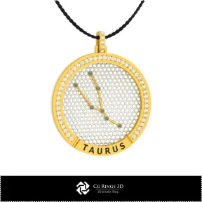 3D CAD Taurus Zodiac Constellation Pendant Home, Bijoux 3D CAO, Pendentifs 3D CAO, Pendentifs du Zodiaque 3D