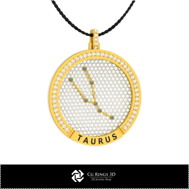 3D CAD Taurus Zodiac Constellation Pendant Home, Jewelry 3D CAD, Pendants 3D CAD , 3D Zodiac Pendants